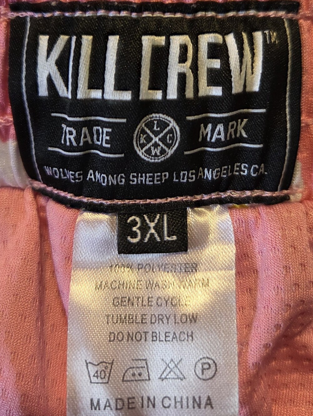 Kill Crew Unisex Pink White Daisy Athletic Logo Shorts Size 3X ~ Pre-Owned - Picture 7 of 8